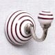 White Cherry Striped Wall Hooks
